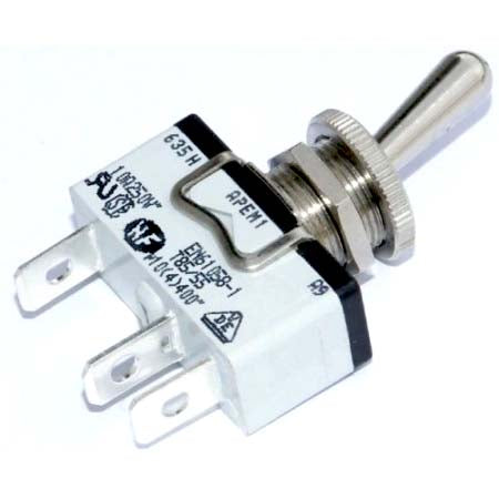 Knurled Ring Toggle Switch Off-On Spring Return Single Pole