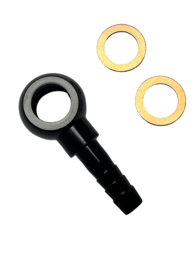 7/16 UNF to 5/16 (8mm) Push on Master Cylinder Fitting - Black