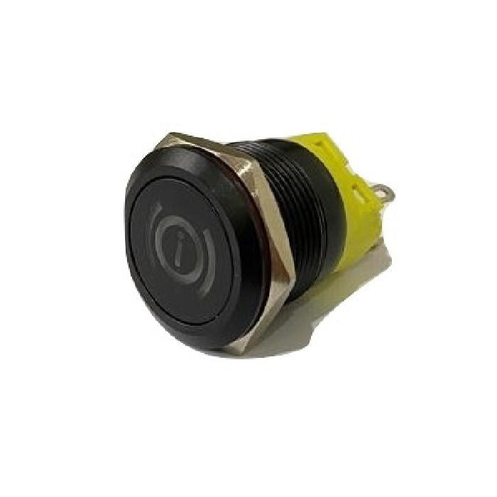 Push Button Round 22mm Warning Switch Black Momentary