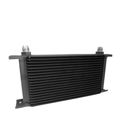 Universal 19 Row 235mm Matrix - AN-12 JIC Black Aluminium Oil Cooler